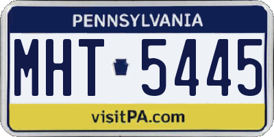 PA license plate MHT5445