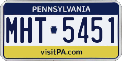PA license plate MHT5451