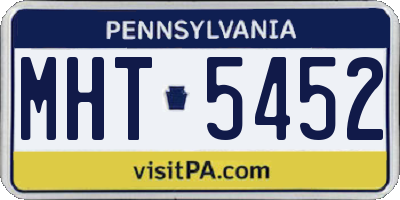 PA license plate MHT5452