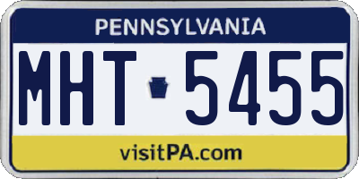 PA license plate MHT5455