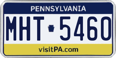 PA license plate MHT5460