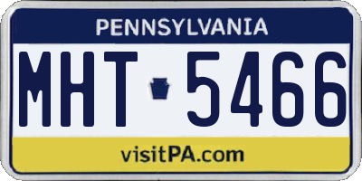 PA license plate MHT5466
