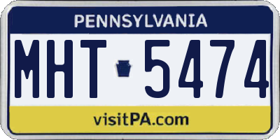 PA license plate MHT5474