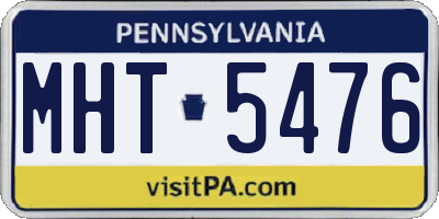 PA license plate MHT5476