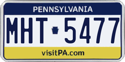 PA license plate MHT5477