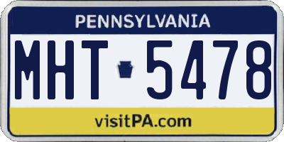 PA license plate MHT5478