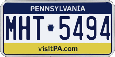 PA license plate MHT5494