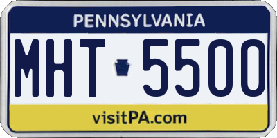 PA license plate MHT5500