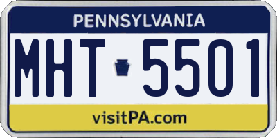 PA license plate MHT5501