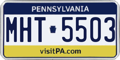 PA license plate MHT5503