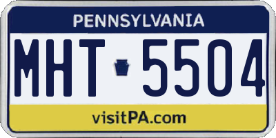 PA license plate MHT5504