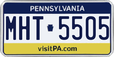 PA license plate MHT5505