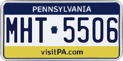 PA license plate MHT5506
