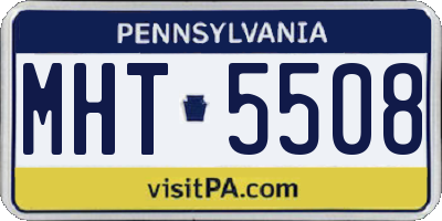 PA license plate MHT5508