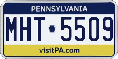PA license plate MHT5509