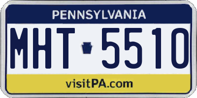 PA license plate MHT5510