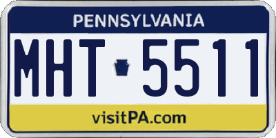 PA license plate MHT5511