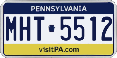 PA license plate MHT5512