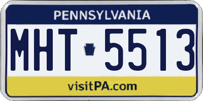 PA license plate MHT5513