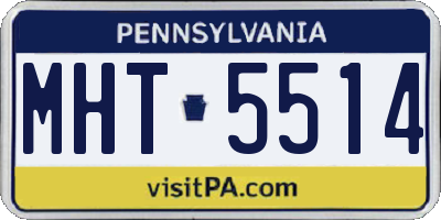 PA license plate MHT5514