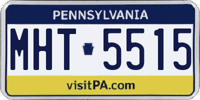 PA license plate MHT5515
