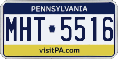 PA license plate MHT5516