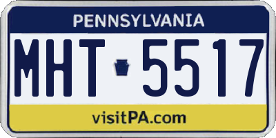 PA license plate MHT5517