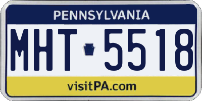 PA license plate MHT5518