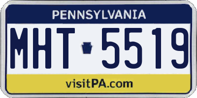 PA license plate MHT5519