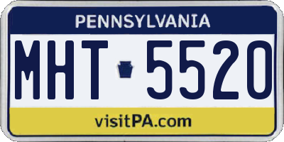 PA license plate MHT5520