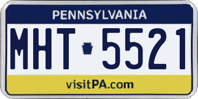 PA license plate MHT5521