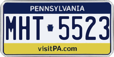 PA license plate MHT5523