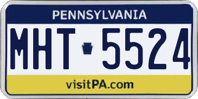 PA license plate MHT5524