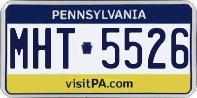 PA license plate MHT5526