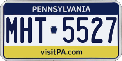 PA license plate MHT5527