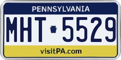 PA license plate MHT5529