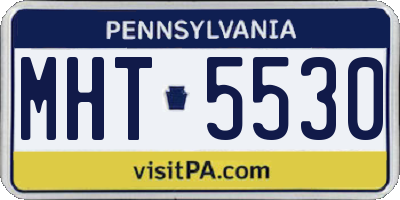 PA license plate MHT5530