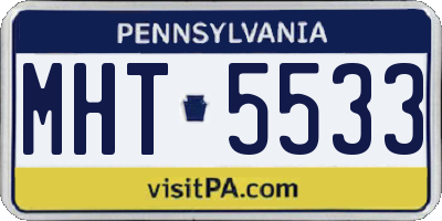 PA license plate MHT5533