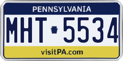 PA license plate MHT5534