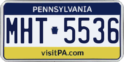 PA license plate MHT5536