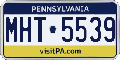 PA license plate MHT5539