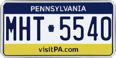 PA license plate MHT5540