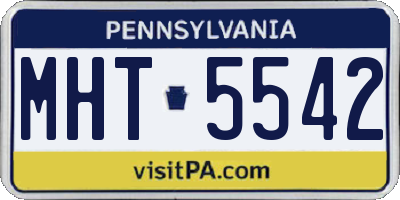 PA license plate MHT5542
