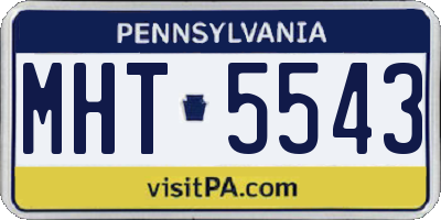 PA license plate MHT5543