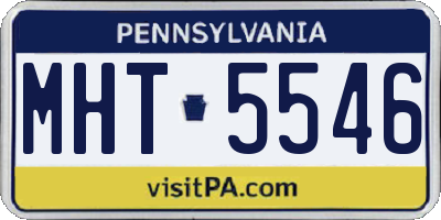 PA license plate MHT5546