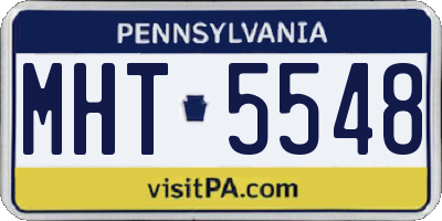 PA license plate MHT5548