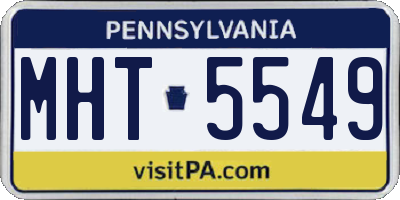 PA license plate MHT5549