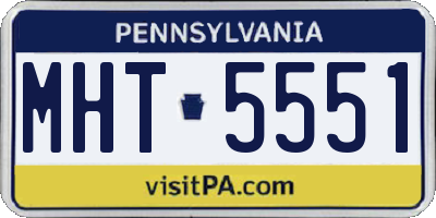 PA license plate MHT5551