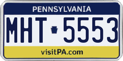 PA license plate MHT5553