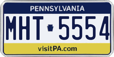 PA license plate MHT5554